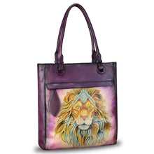 Load image into Gallery viewer, Genuine Leather Shoulder Bag for Women Hand Painted Leather Handbag Handmade Work Tote Bag Casual Hand Purse