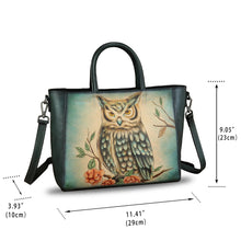 Load image into Gallery viewer, Genuine Leather Handbag Satchel for Women Hand Painted Pattern Leather Handmade Work Tote Bag Casual Shoulder Purse