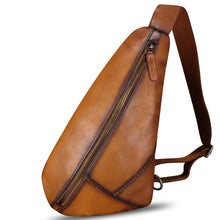 Load image into Gallery viewer, Genuine Leather Silng Bag for Women and Men Vintage Leather Sling Backpack Shoulder Crossbody Bag Chest Purses