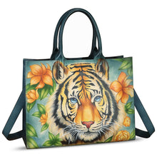 Load image into Gallery viewer, Genuine Leather Handbag for Women Hand Painted Leather Top Handle Bag Handmade Crossbody Purse Work Tote