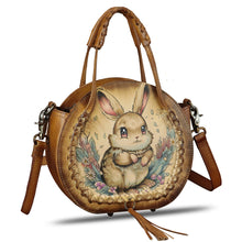 Load image into Gallery viewer, Genuine Leather Handbag for Women Purse Hand Painted Pattern Top Handle Satchel Handmade Crossbody Pouch