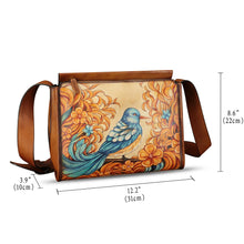 Load image into Gallery viewer, Genuine Leather Crossbody Bag for Women Hand Painted Leather Handmade Crossbody Satchel Handbag Hand Drawn Purse