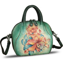 Load image into Gallery viewer, Genuine Leather Handbag for Women Purse Hand Painted Leather Top Handle Satchel Handmade Crossbody Pouch