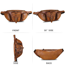 Load image into Gallery viewer, Genuine Leather Fanny Pack for Men and Women Real Leather Sling Bag Crossbody Bag Fashion Waist Bag Chest Purse
