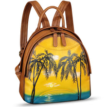 Load image into Gallery viewer, Genuine Leather Backpack for Women Hand Painted Purse Retro Leather Handmade College Knapsack Rucksack Casual Daypack
