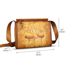 Load image into Gallery viewer, Genuine Leather Crossbody Bag for Women Hand Painted Leather Handmade Crossbody Satchel Handbag Hand Drawn Purse