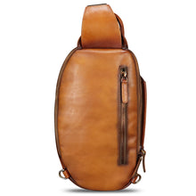Load image into Gallery viewer, Genuine Leather Sling Bag Retro Crossbody Sling Backpack Handmade Chest Vintage Shoulder Daypack Purse Fanny Pack