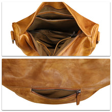 Load image into Gallery viewer, Genuine Leather Sling Bag Crossbody Casual Daypack Vintage Handmade Hiking Chest Shoulder Backpack Motorcycle Bag