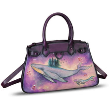 Load image into Gallery viewer, Genuine Leather Satchel for Women Hand Painted Leather Handbag Top Handle Bags Handmade Crossbody Purse Work Tote