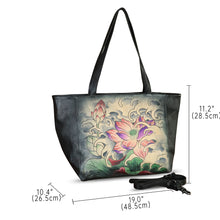 Load image into Gallery viewer, Genuine Leather Shoulder Bag for Women Hand Painted Handbag Handmade Crossbody Work Tote Casual Daypack Purse