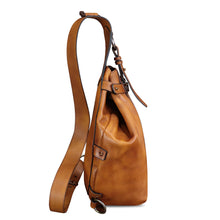 Load image into Gallery viewer, Genuine Leather Sling Bag for Men and Women Vintage Sling Backpack Fashion Shoulder Bag Crossbody Bag Chest Bag