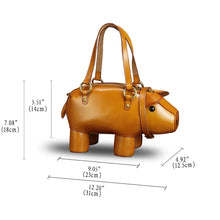 Load image into Gallery viewer, Genuine Leather Purse and Handbag for Women Pig Shape Crossbody Shoulder Bag