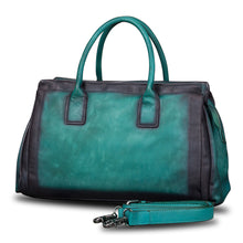 Load image into Gallery viewer, Genuine Leather Top Handle Handbag Satchel for Women Handmade Vintage Handbags Purse Retro Cowhide Crossbody Hobo Bag Purse