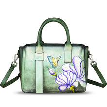 Load image into Gallery viewer, Genuine Leather Satchel for Women Hand Painted Leather Handbag Top Handle Bags Handmade Purse Crossbody Bag