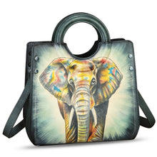 Load image into Gallery viewer, Genuine Leather Tote Bag for Women Hand Painted Leather Shoulder Handbag Handmade Purse Crossbody Work Tote Casual Purse