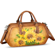 Load image into Gallery viewer, Genuine Leather Satchel for Women Hand Painted Leather Handbag Top Handle Bags Handmade Crossbody Purse Tote Bag