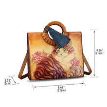 Load image into Gallery viewer, Genuine Leather Handbag Purse for Women Hand Painted Pattern Handbag Handmade Crossbody Work Tote Shoulder Bag