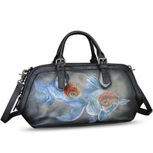 Load image into Gallery viewer, Genuine Leather Satchel for Women Hand Painted Leather Handbag Top Handle Bags Handmade Crossbody Purse Tote Bag