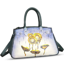 Load image into Gallery viewer, Genuine Leather Satchel for Women Hand Painted Leather Handbag Top Handle Bags Handmade Crossbody Purse Work Tote