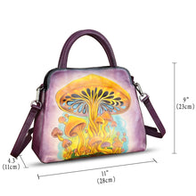 Load image into Gallery viewer, Genuine Leather Handbag for Women Hand Painted Leather Top Handle Satchel Handmade Crossbody Purse