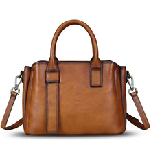 Load image into Gallery viewer, Genuine Leather Satchel for Women Top Handle Bags Handmade Purse Vintage Crossbody Handbags Retro Leather Hobo Bag