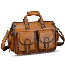 Load image into Gallery viewer, Genuine Leather Messenger Bag and Briefcase Purse for Men Real Leather Shoulder Bag Top Handle Satchel Purse for Laptop Strap