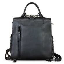 Load image into Gallery viewer, Genuine Leather Satchel for Women Hand Painted Purse Crossbody Handbag Top Handle Bags Handmade Convertible Backpack