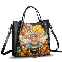 Load image into Gallery viewer, Genuine Leather Handbag Satchel for Women Hand Painted Shoulder Bag Handmade Work Tote Casual Crossbody Purse