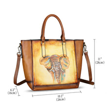 Load image into Gallery viewer, Genuine Leather Handbag for Women Hand Painted Leather Top Handle Satchel Handmade Crossbody Purse Tote Bag