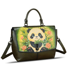Load image into Gallery viewer, Genuine Leather Satchel for Women Hand Painted Handbag Top Handle Bags Handmade Purse Crossbody Tote Bag Purse