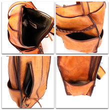 Load image into Gallery viewer, Genuine Leather Sling Bag for Men and Women Vintage Large Sling Backpack Shoulder Crossbody Chest Bag for Ipad