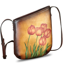 Load image into Gallery viewer, Genuine Leather Crossbody Bag for Women Hand Painted Leather Handmade Crossbody Satchel Purse Handbag