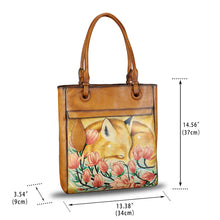 Load image into Gallery viewer, Genuine Leather Shoulder Bag for Women Hand Painted Leather Handbag Handmade Work Tote Bag Casual Hand Purse
