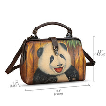 Load image into Gallery viewer, Genuine Leather Handbag Satchel for Women Hand Painted Leather Handmade Pouch Casual Shoulder Purse Bag