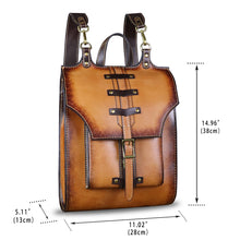 Load image into Gallery viewer, Genuine Leather Backpack for Women and Men Vintage Rucksack Convertible Casual Daypack Handmade Western Satchel Sling Purse