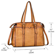 Load image into Gallery viewer, Genuine Leather Shoulder Bag Tote Bag for Women Vintage Real Leather Purses and Handbags Crossbody Satchel Bag with Strap
