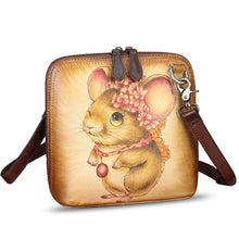 Load image into Gallery viewer, Genuine Leather Crossbody Bag for Women Hand Painted Leather Handmade Crossbody Satchel Purse Pouch
