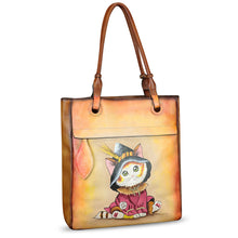 Load image into Gallery viewer, Genuine Leather Shoulder Bag for Women Hand Painted Leather Handbag Handmade Work Tote Bag Casual Hand Purse