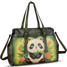Load image into Gallery viewer, Genuine Leather Satchel for Women Hand Painted Pattern Handbag Top Handle Bags Handmade Crossbody Purse Work Tote