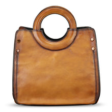 Load image into Gallery viewer, Genuine Leather Tote Bag for Women Hand Painted Leather Shoulder Handbag Handmade Purse Crossbody Work Tote Casual Purse