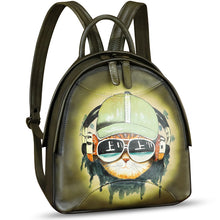 Load image into Gallery viewer, Genuine Leather Backpack for Women Hand Painted Purse Retro Leather Handmade College Knapsack Rucksack Casual Daypack