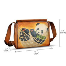 Load image into Gallery viewer, Genuine Leather Crossbody Bag for Women Hand Painted Leather Handmade Crossbody Satchel Handbag Hand Drawn Purse