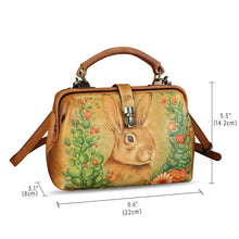 Load image into Gallery viewer, Genuine Leather Handbag Satchel for Women Hand Painted Leather Handmade Pouch Casual Shoulder Purse Bag