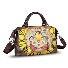 Load image into Gallery viewer, Genuine Leather Satchel for Women Hand Painted Handbag Top Handle Bags Handmade Purse Crossbody Tote Bag