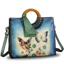 Load image into Gallery viewer, Genuine Leather Handbag Purse for Women Hand Painted Pattern Handbag Handmade Crossbody Work Tote Shoulder Bag