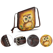 Load image into Gallery viewer, Genuine Leather Crossbody Bag for Women Hand Painted Leather Handmade Crossbody Satchel Purse Handbag