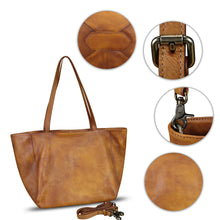 Load image into Gallery viewer, Genuine Leather Handbag Bag for Women Vintage Leather Shoulder Bag Purse Handmade Tote Bags Crossbody Pouch