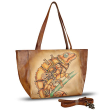 Load image into Gallery viewer, Genuine Leather Shoulder Bag for Women Hand Painted Handbag Handmade Crossbody Work Tote Casual Daypack Purse