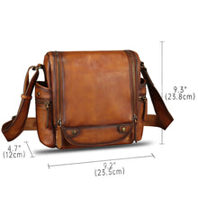 Load image into Gallery viewer, Genuine Leather Purse and Messenger Bag for Men Leather Shoulder Bag Crossbody Bag Satchel Purse Briefcase with Strap