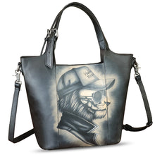 Load image into Gallery viewer, Genuine Leather Handbag Satchel for Women Hand Painted Leather Handmade Work Tote Casual Shoulder Purse Bag
